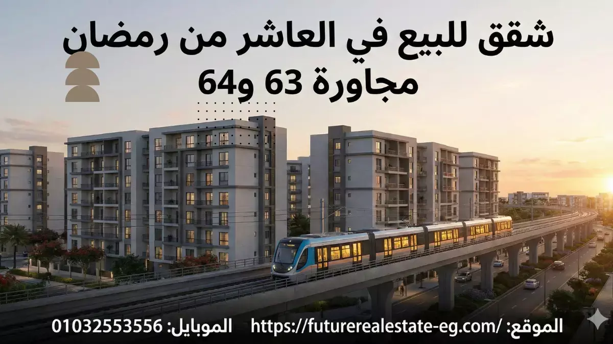 شقق للبيع في العاشر من رمضان مجاورة 63 و64